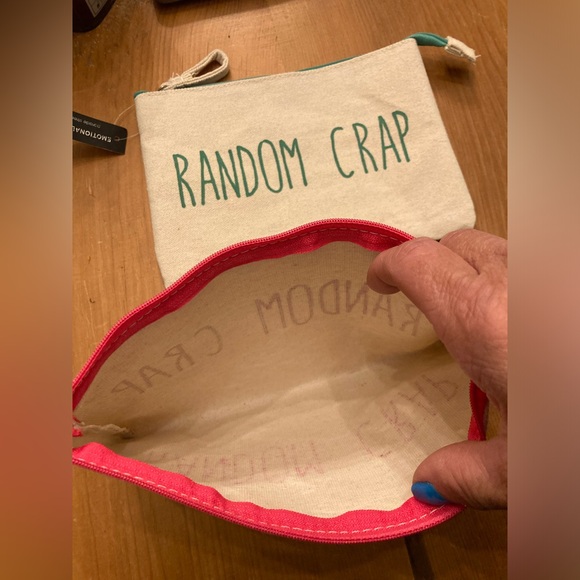 POUCH SET RANDOM CRAP Canvas SET of Two 8” x 5” Cosmetic or Tech Bag - Picture 8 of 8